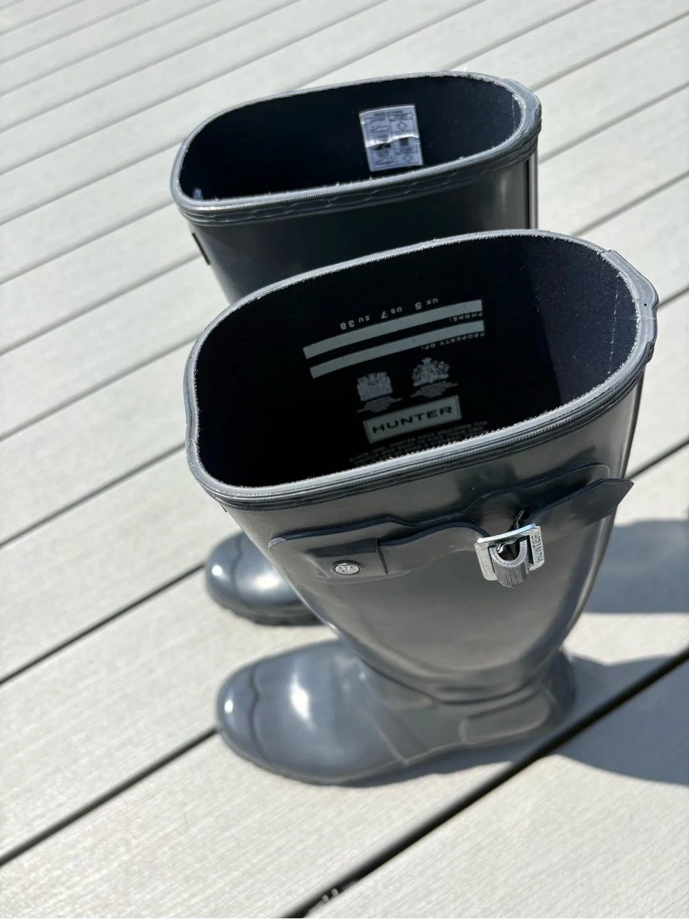 Hunter Knee High Rain Boots Fall Spring Unique Grey Fashion